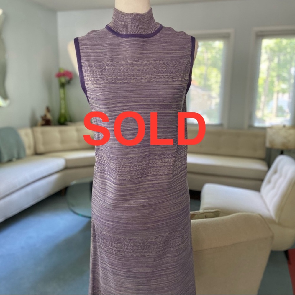 Vintage Purple Lavender Sleeveless Shift Dress